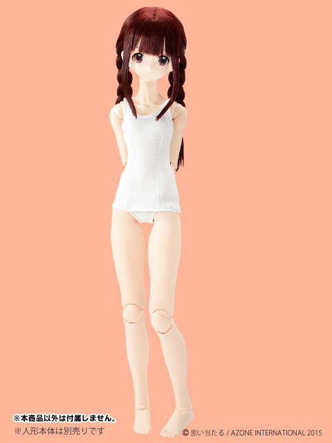 48/50cm Doll Wear - 50 School Swimsuit II / White (DOLL ACCESSORY)