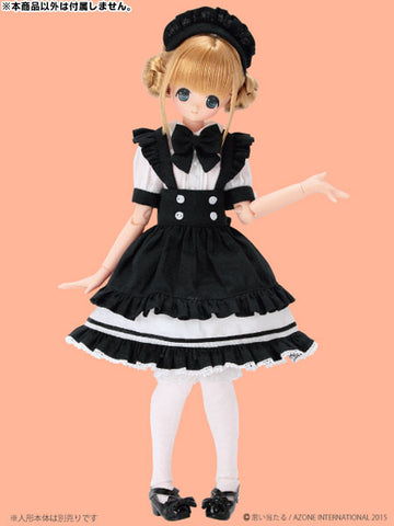Doll Clothes - PureNeemo - PureNeemo M Size Costume - Classical Cafe Maid Set - 1/6 - White x Black (Azone)　