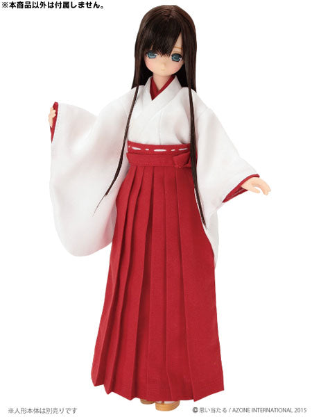 Doll Clothes - PureNeemo M Size Costume - Pureneemo Original Costume - PureNeemo L Size Costume - M/LL Bust Miko Clothes Set - 1/6 - White x Red (Azone)　