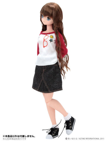 Doll Clothes - PureNeemo S Size Costume - Middle Denim Skirt - 1/6 - Black (Azone)　