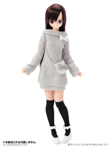 Doll Clothes - PureNeemo M Size Costume - Knit One-piece w/Chain Bag - 1/6 - Gray (Azone)　