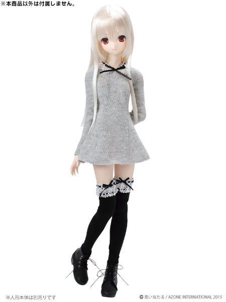 50cm Collection - Doll Clothes - Lace Color Girly Dress - 1/3 - Gray (Azone)　