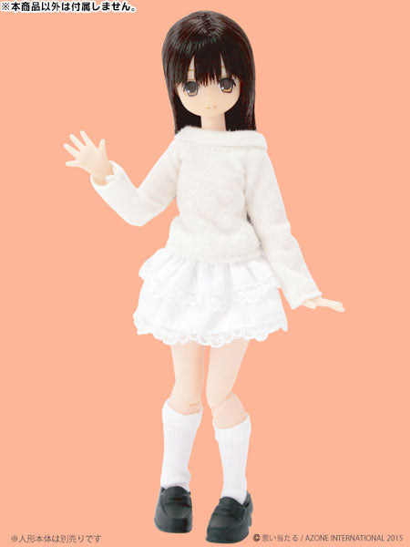 Picco Neemo Size 1/12 Off-the-shoulder & Skirt Set / Off White x White (DOLL ACCESSORY)