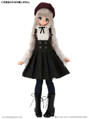 Doll Clothes - PureNeemo S Size Costume - Komorebi Mori no Oyofukuya-san - Omekashi Corset Pleats Skirt - 1/6 - Dark Gray x Bordeau (Azone)　