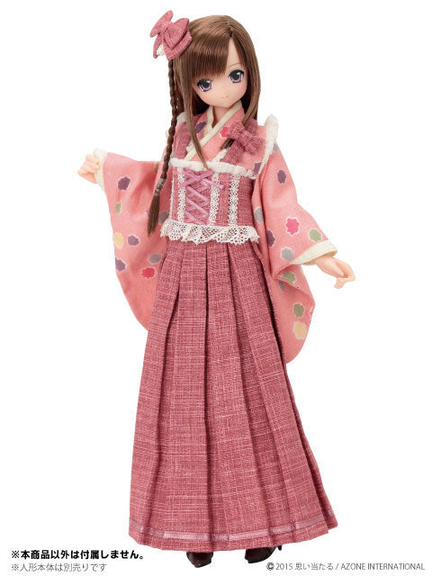 Doll Clothes - PureNeemo M Size Costume - Pureneemo Original Costume - Modish Kimono/Hakama Set -Star Candy- - 1/6 - Pink (Azone)　