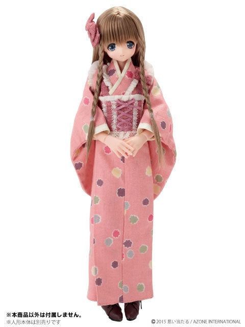 Doll Clothes - PureNeemo M Size Costume - Pureneemo Original Costume - Modish Kimono/Hakama Set -Star Candy- - 1/6 - Pink (Azone)　