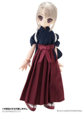 Doll Clothes - Picconeemo Costume - Tasuki/Hakama Set - 1/12 - Navy x Red (Azone)