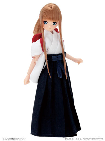 Doll Clothes - Picconeemo Costume - Tasuki/Hakama Set - 1/12 - White x Navy (Azone)