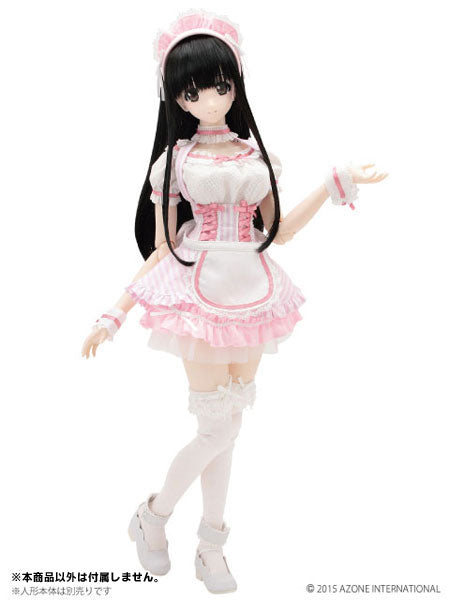 48cm/50cm Doll Wear - AZO2 Sarah's a la Mode Sweets Waitress Set / Pink x White (DOLL ACCESSORY)