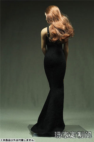 1/6 Slim Sling Evening Dress Set: Black (PCR-014B) (DOLL ACCESSORY)