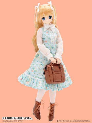 Doll Clothes - Pureneemo Original Costume - PureNeemo M Size Costume - Tea Party Jumper Skirt Set - 1/6 - Rococo Blue (Azone)