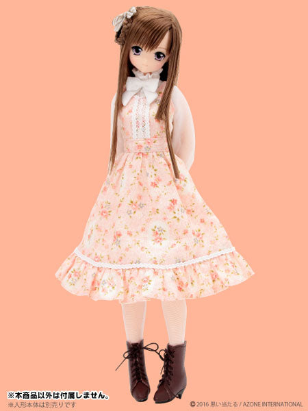 Doll Clothes - PureNeemo M Size Costume - Pureneemo Original Costume - Tea Party Jumper Skirt Set - 1/6 - Rococo Pink (Azone)