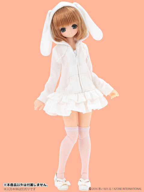Pure Neemo - PNS Rabbit Ear Parka One-piece Dress / White (DOLL ACCESSORY)　