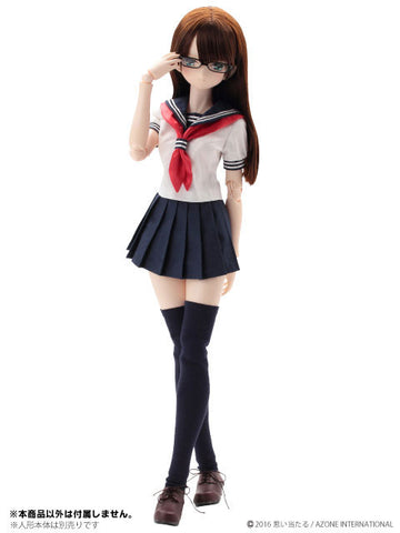 48cm/50cm Doll Wear - AZO2 Sailor Summer Uniform Set / Navy x Red (DOLL ACCESSORY)