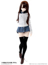 48cm/50cm Doll Wear - AZO2 Sawayaka Denim One-piece Dress Set / Indigo x White (DOLL ACCESSORY)