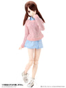 48cm/50cm Doll Wear - AZO2 Sawayaka Denim One-piece Dress Set / Sax x Pink (DOLL ACCESSORY)