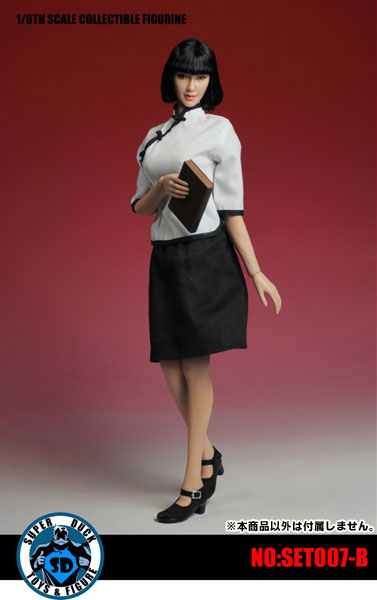 1/6 Chinese Female Student Head & Uniform Set White　