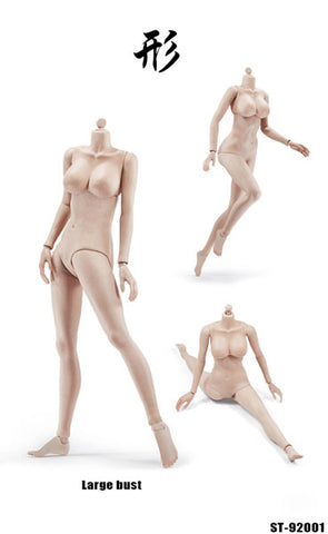 1/6 Super Flexible Female Doll Body Steel Skeleton Suntanned Large Bust　
