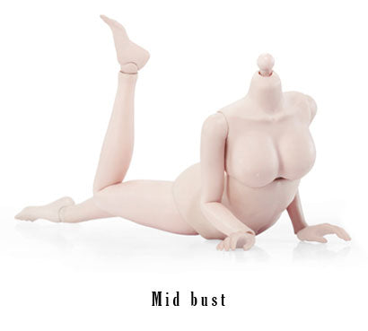 1/6 Super Flexible Female Doll Body Steel Skeleton Pale Middle Bust　