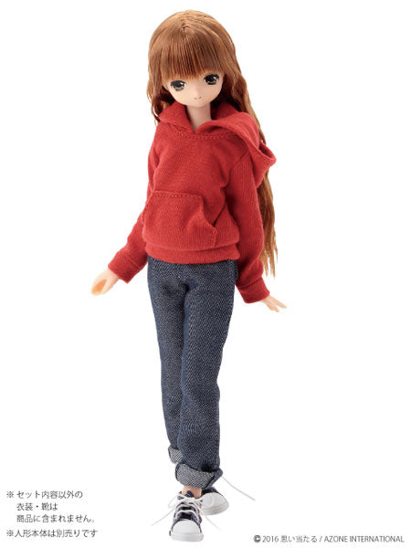 Doll Clothes - Pureneemo Original Costume - PureNeemo S Size Costume - Pullover Parka - Red (Azone)