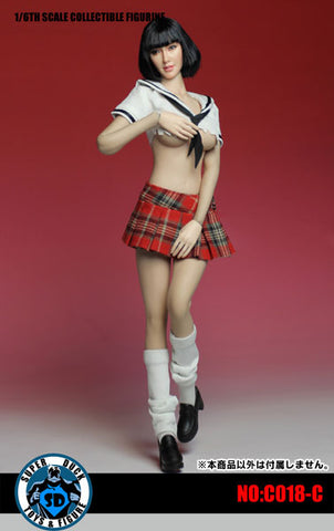 1/6 Female Sexy Sailor Uniform Set Checkered　