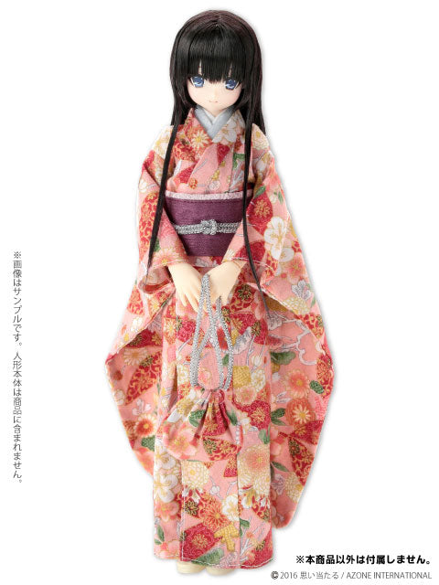 Doll Clothes - PureNeemo M Size Costume - Pureneemo Original Costume - Kimono Set -Ouka Karen- - 1/6 - Pink (Azone)