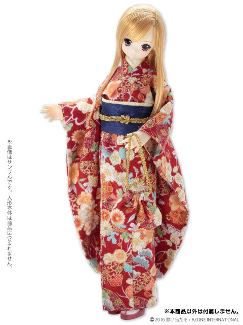Doll Clothes - PureNeemo M Size Costume - Pureneemo Original Costume - Kimono Set -Ouka Karen- - 1/6 - Red (Azone)　
