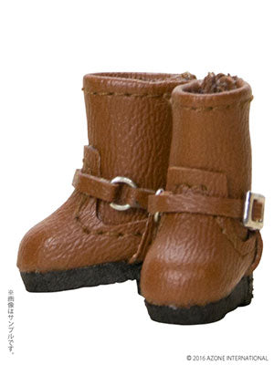 Doll Clothes - Picconeemo Costume - Double Buckle Boots - 1/12 - Brown (Azone)