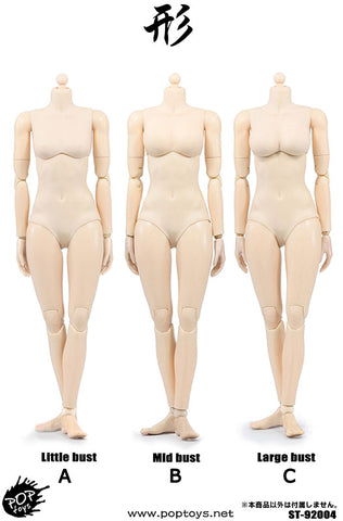 1/6 Shin Series Super Flexible Female Body Plastic Joints Pale Medium Bust　