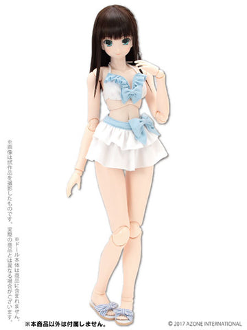 48cm/50cm Doll Wear - AZO2 Frill Bikini Set / White x Sax (DOLL ACCESSORY)