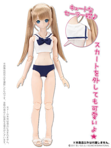 48cm/50cm Doll Wear - 50 Sailor Swimsuit Set / White (DOLL ACCESSORY)