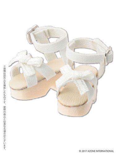 Doll Clothes - Pureneemo Original Costume - Ribbon Strap Sandal - 1/6 - White (Azone)