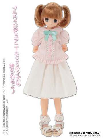 Doll Clothes - Kinoko Planet - Ribbon Frill Blouse - Pink (Azone)