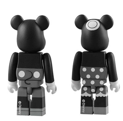 BE@RBRICK Mickey Mouse + Minnie Mouse (black & white Ver.) set