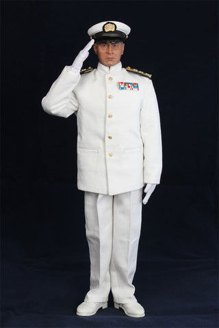 3R x FEWTURE Toshiro Mifune Combined Fleet Commander Summer Uniform (white) Posable Figure