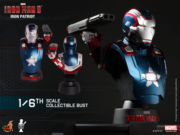 Hot Toys Bust "Iron Man 3" 1/6 Scale Deluxe Set with Mark 42 (Battle Damaged Version) Bonus Bust