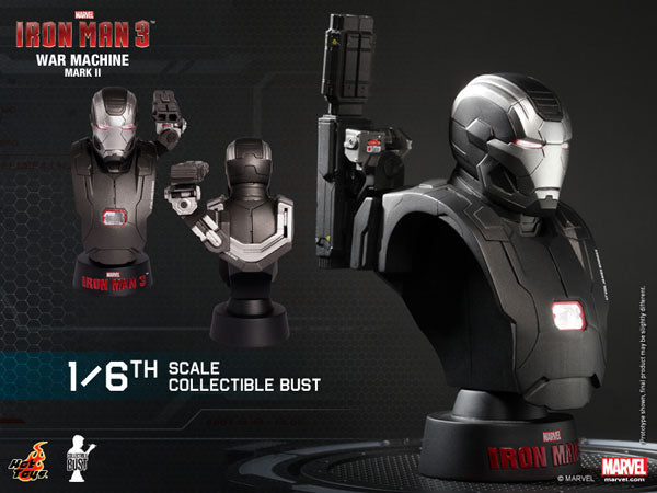 Hot Toys Bust "Iron Man 3" 1/6 Scale Deluxe Set with Mark 42 (Battle Damaged Version) Bonus Bust