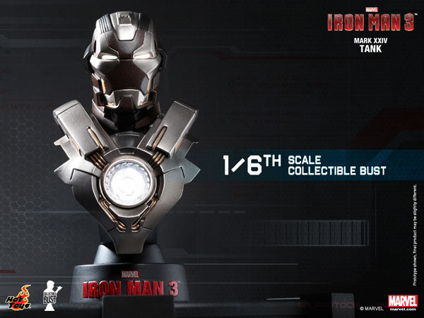 Hot Toys Bust "Iron Man 3" 1/6 Scale Deluxe Set with Mark 42 (Battle Damaged Version) Bonus Bust