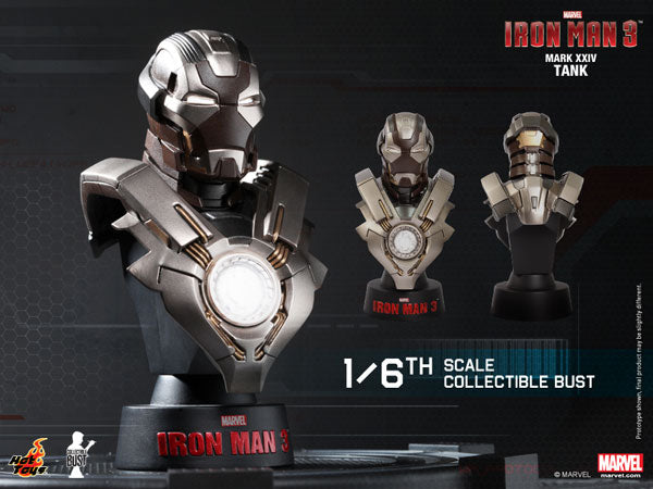 Hot Toys Bust "Iron Man 3" 1/6 Scale Deluxe Set with Mark 42 (Battle Damaged Version) Bonus Bust