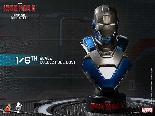 Hot Toys Bust "Iron Man 3" 1/6 Scale Deluxe Set with Mark 42 (Battle Damaged Version) Bonus Bust