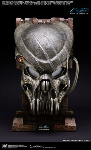 AVP Alien vs Predator Battle Damaged Celtic Predator Mask Prop Replica