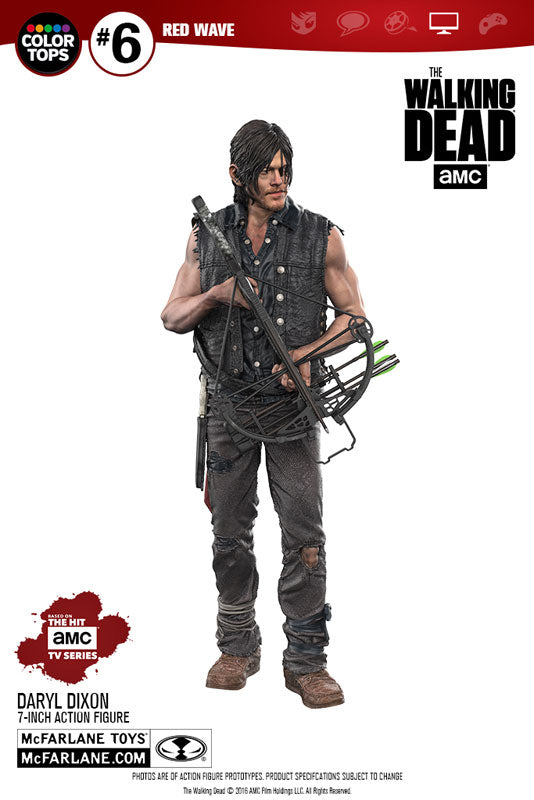 Color Tops Red Wave - The Walking Dead: Daryl Dixon 8 Inch Action