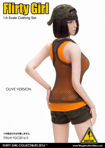 1/6 Female Combat Short Fashion Set Olive (DOLL ACCESSORY)　