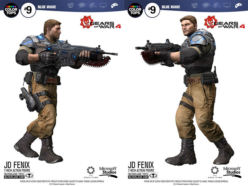Color Tops Blue Wave - Gears of War 4: JD Fenix 7 Inch Action Figure