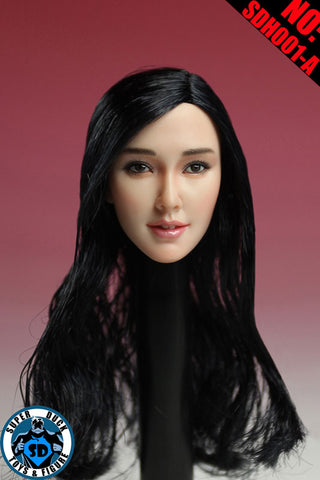 1/6 Asian Female Head Black Hair　