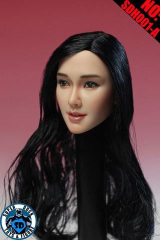 1/6 Asian Female Head Black Hair　