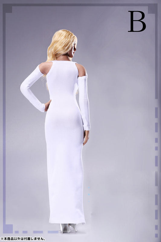 1/6 Bare Shoulder Evening Dress Set White (DOLL ACCESSORY)　