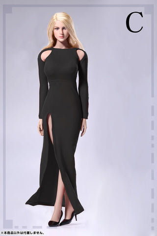 1/6 Bare Shoulder Evening Dress Set Black (DOLL ACCESSORY)　