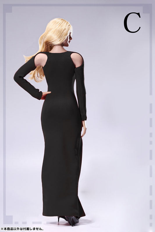 1/6 Bare Shoulder Evening Dress Set Black (DOLL ACCESSORY)　