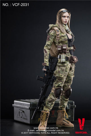 1/6 Action Figure MC Camouflage Woman Soldier Villa　